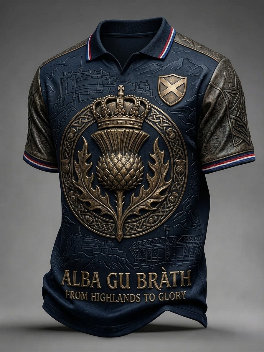 Men's UK Scotland Football Lover 2026 Printed Polo Shirt