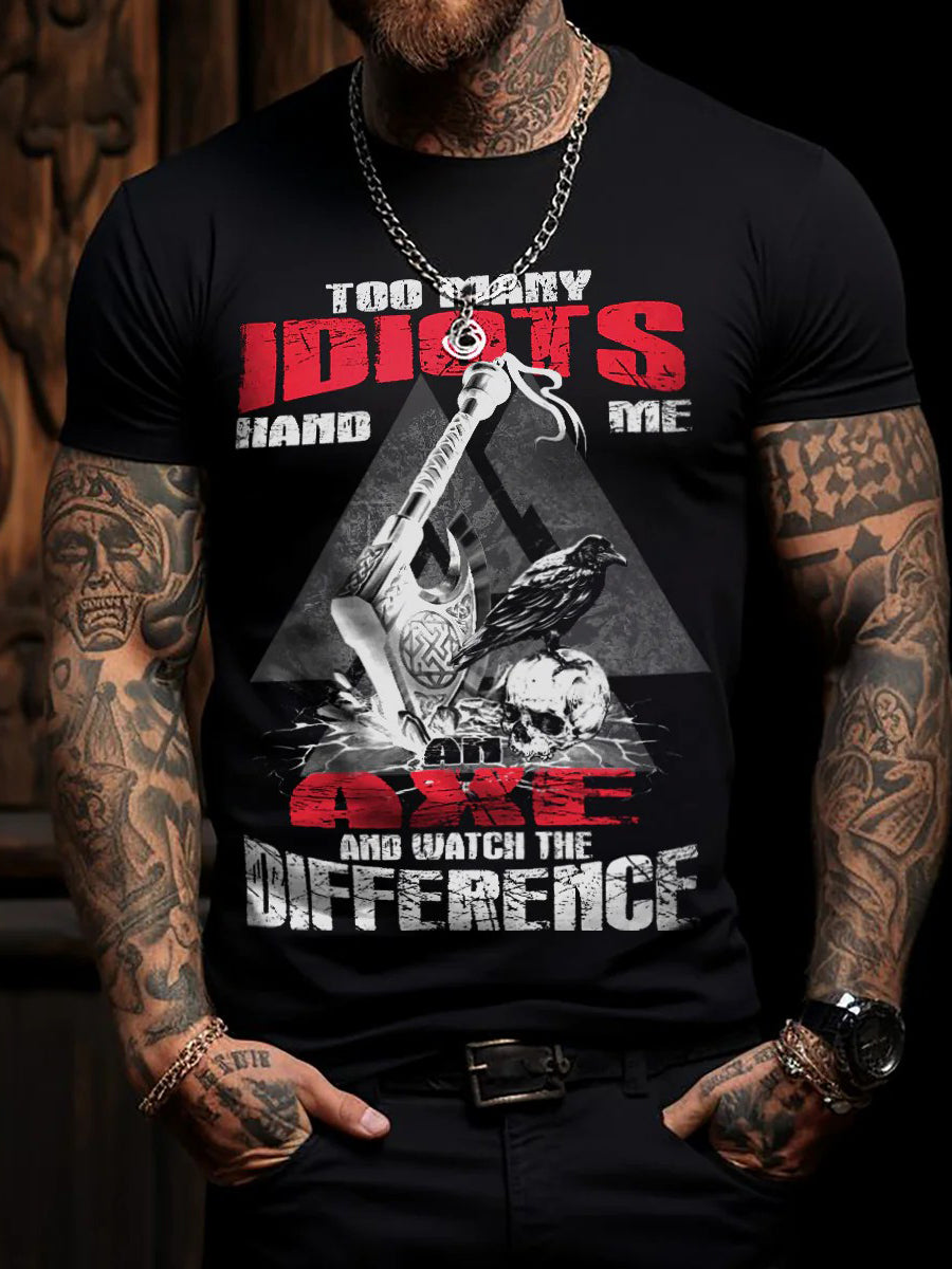 Männer zu viele Idioten Viking Kurzarm T-Shirt