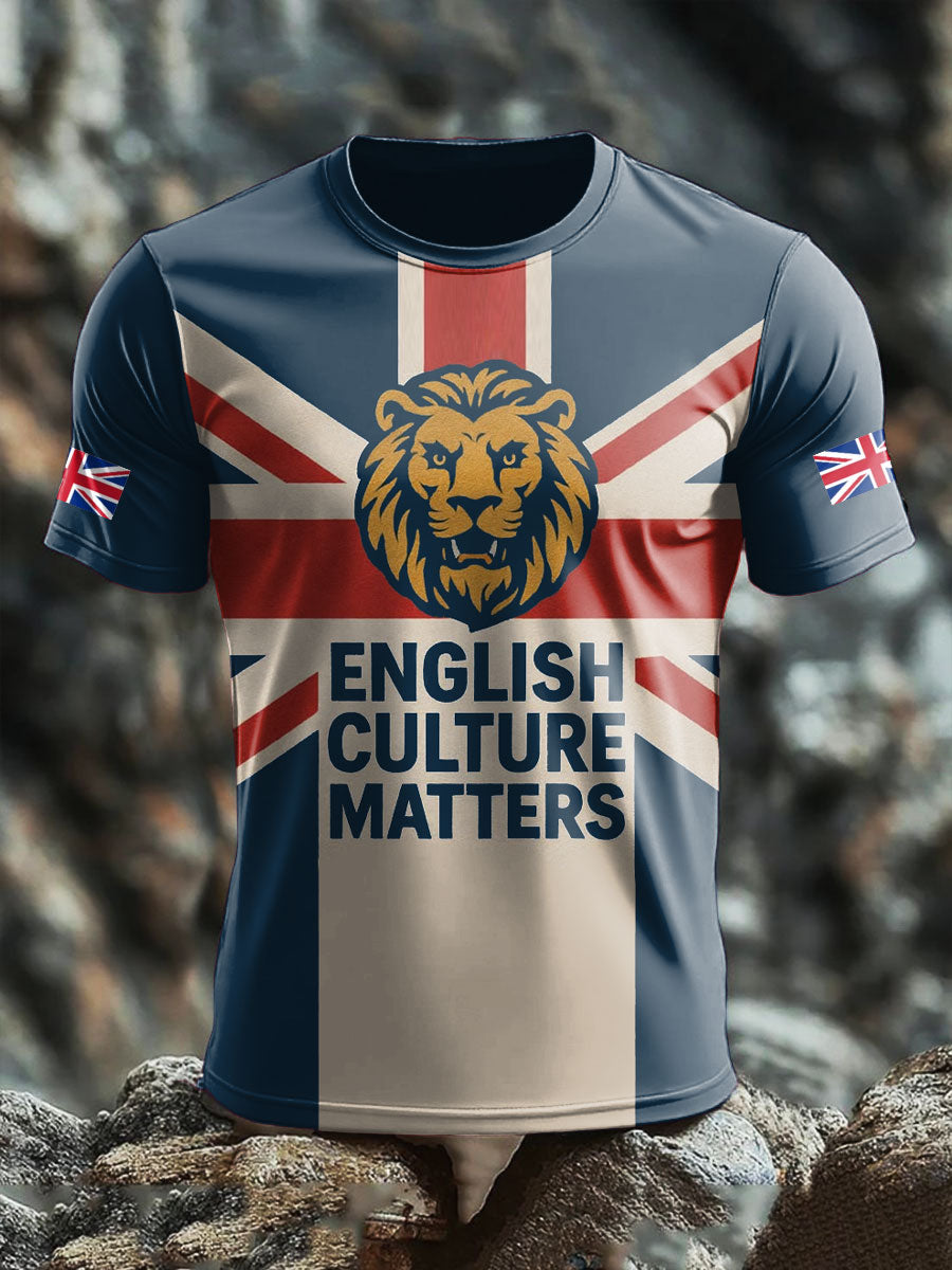 Men's UK Flag Pride Immigration Printed T-shirt