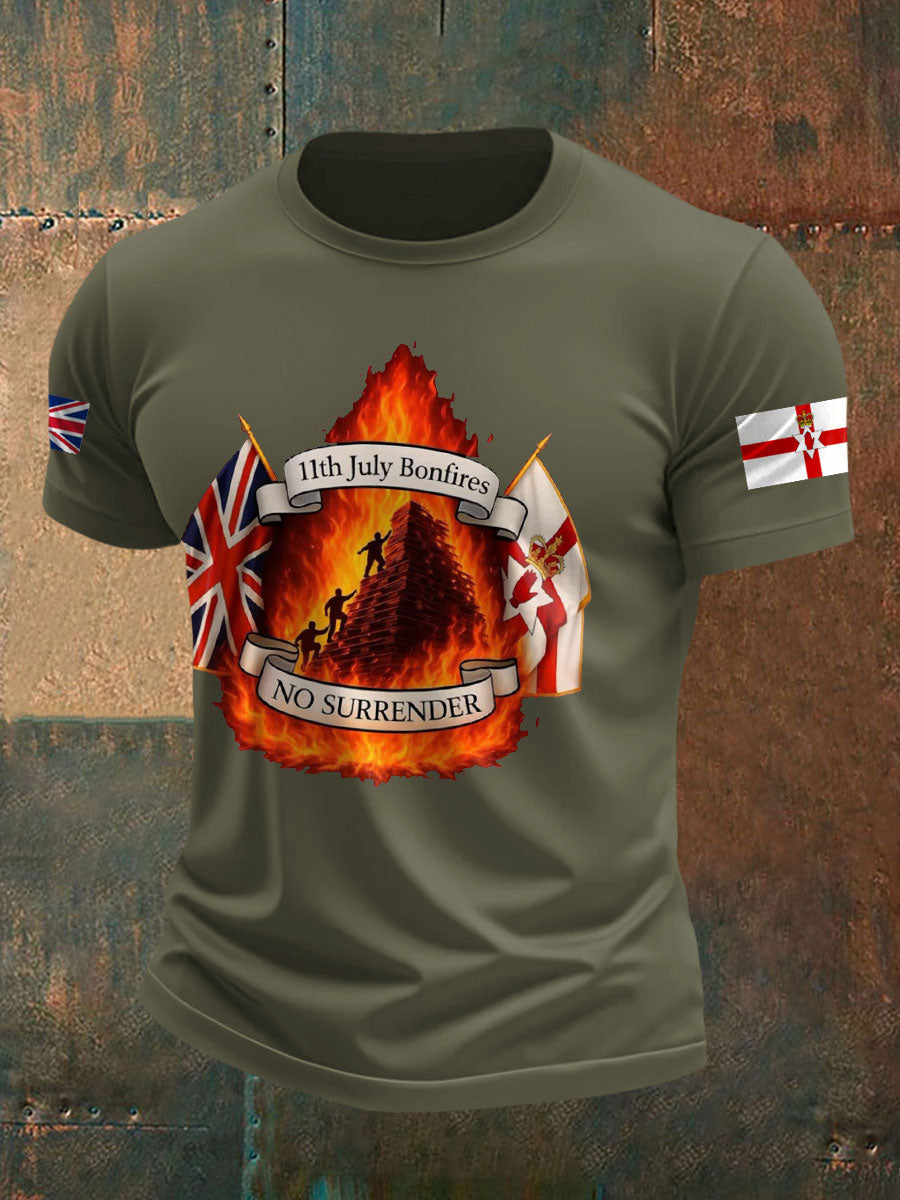 Men's UK Flag No Surrender Printed T-shirt