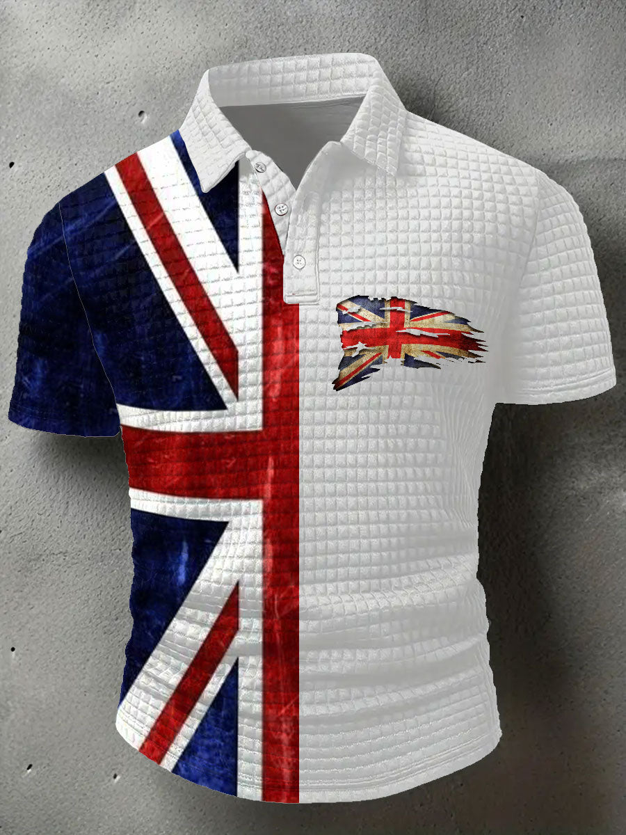 Men's UK Flag Printed Casual Tops