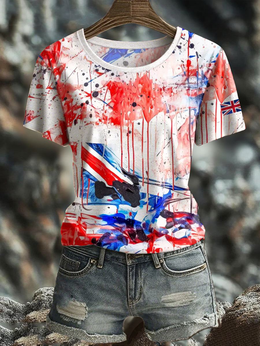 Women's british short-sleeved T-shirt