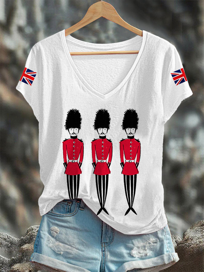 Women's British Guard V-neck T-shirt