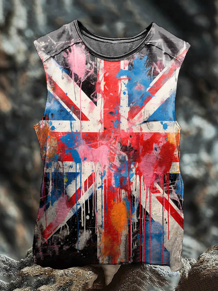 Men's UK Flag Art Racket Vest