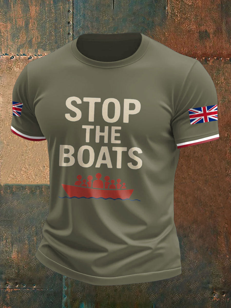 Men's UK Flag Immigration Printed T-shirt