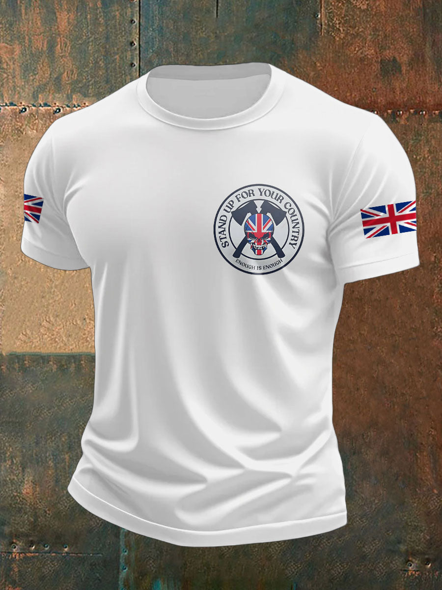 Men's UK Flag Immigration Printed T-shirt