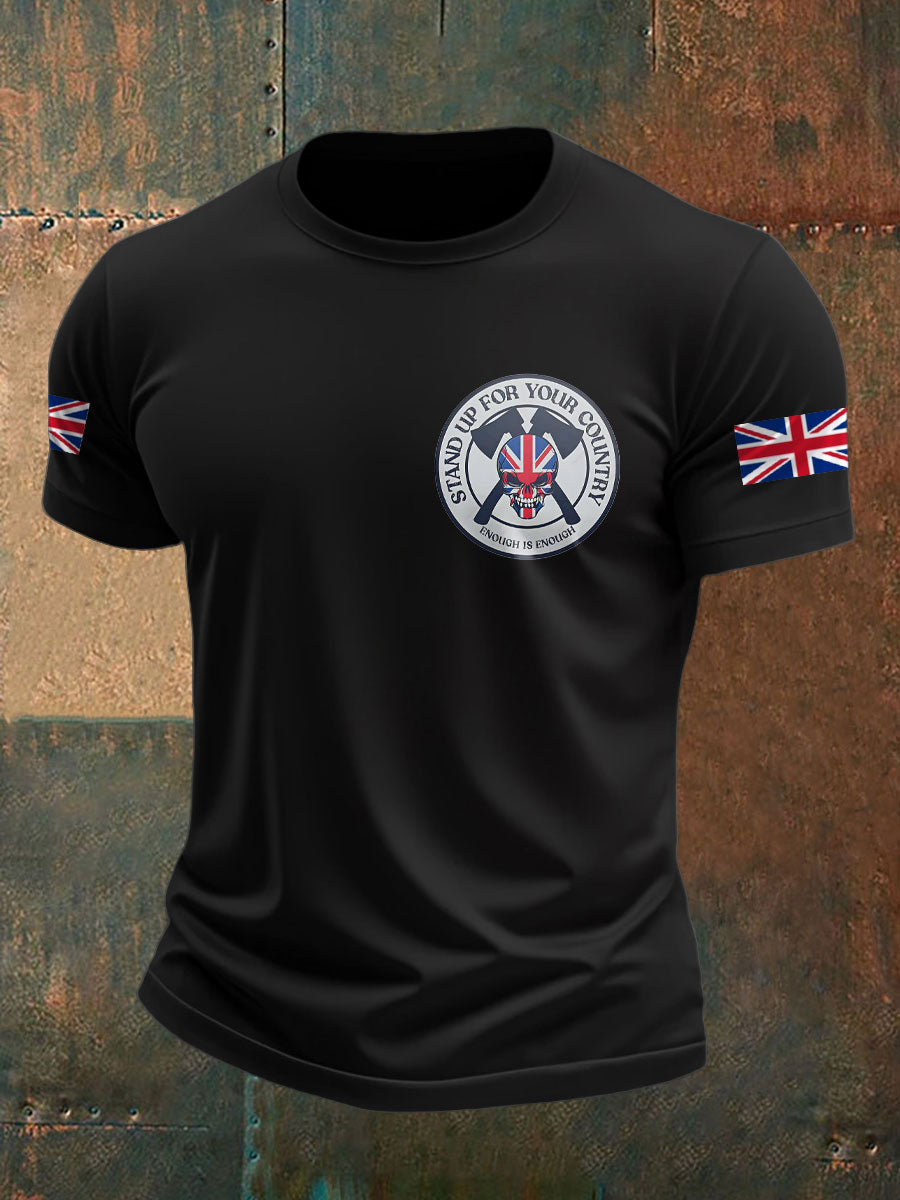 Men's UK Flag Immigration Printed T-shirt