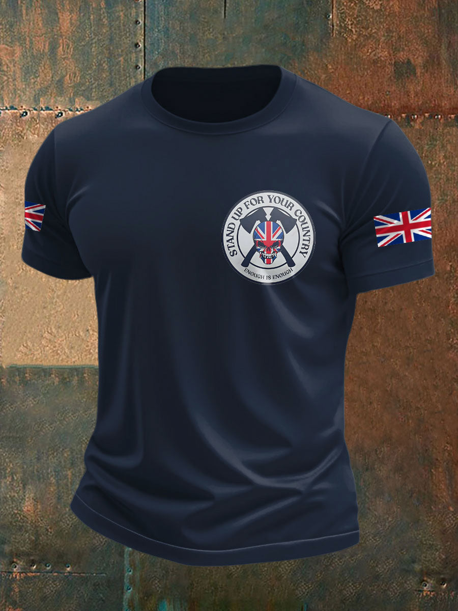 Men's UK Flag Immigration Printed T-shirt