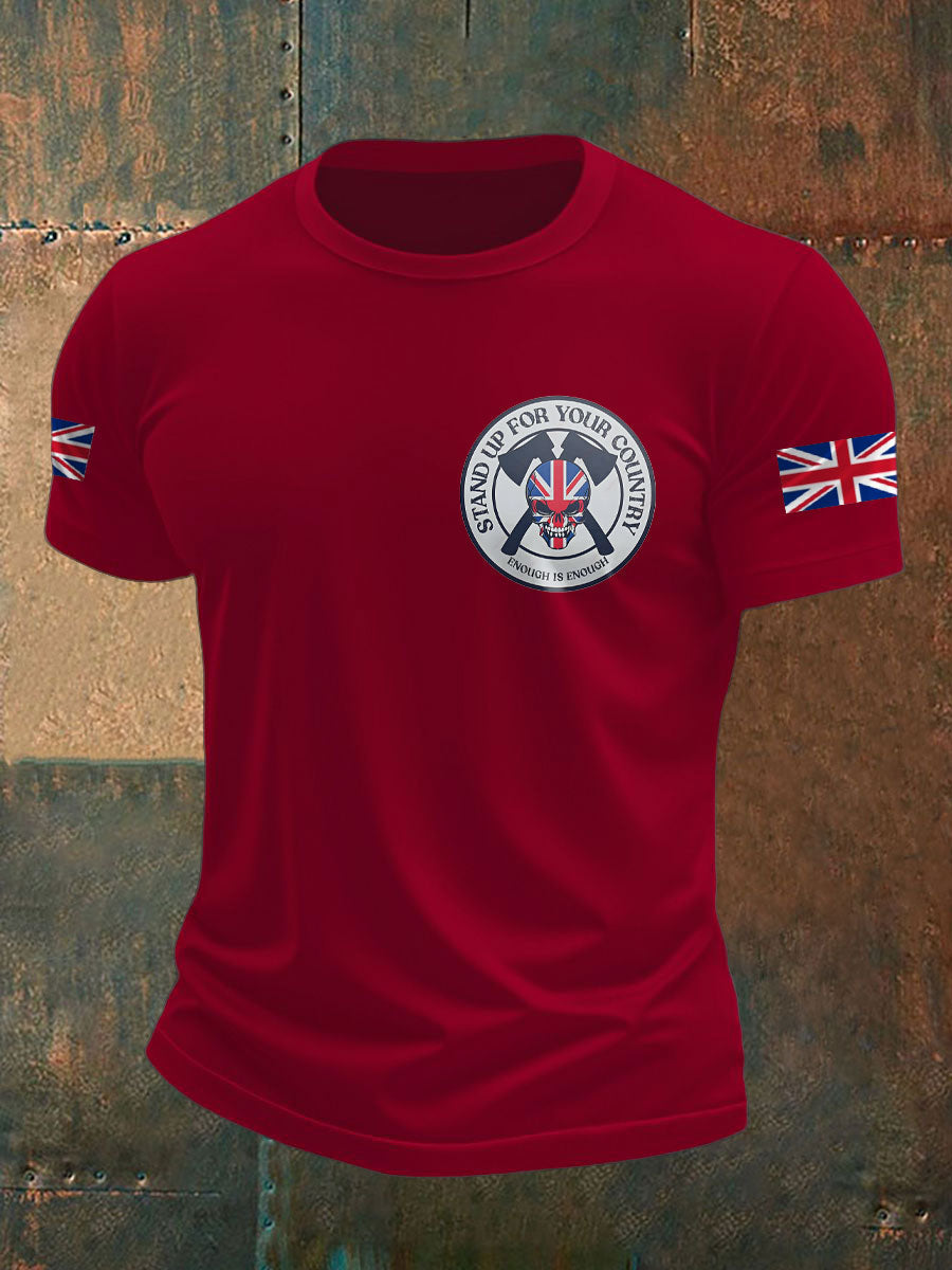 Men's UK Flag Immigration Printed T-shirt