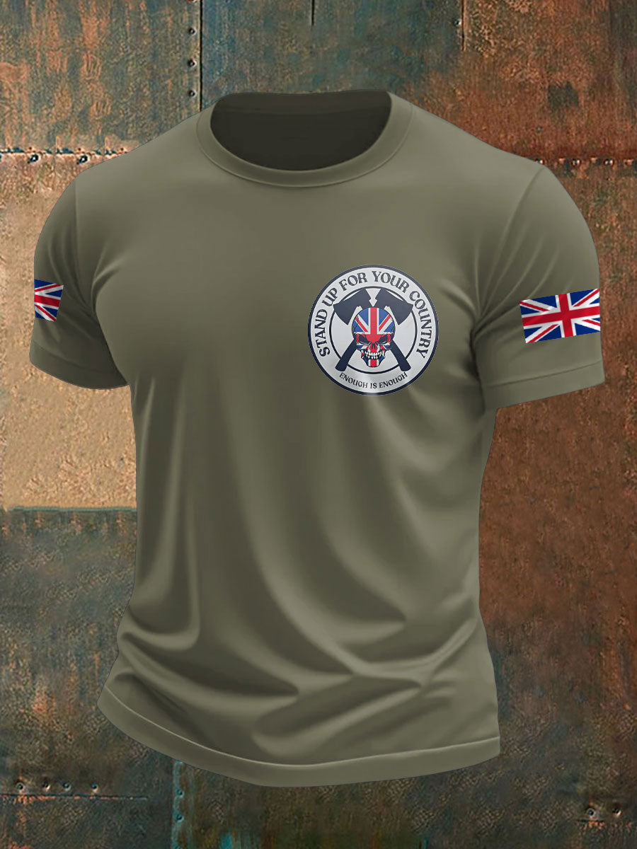 Men's UK Flag Immigration Printed T-shirt
