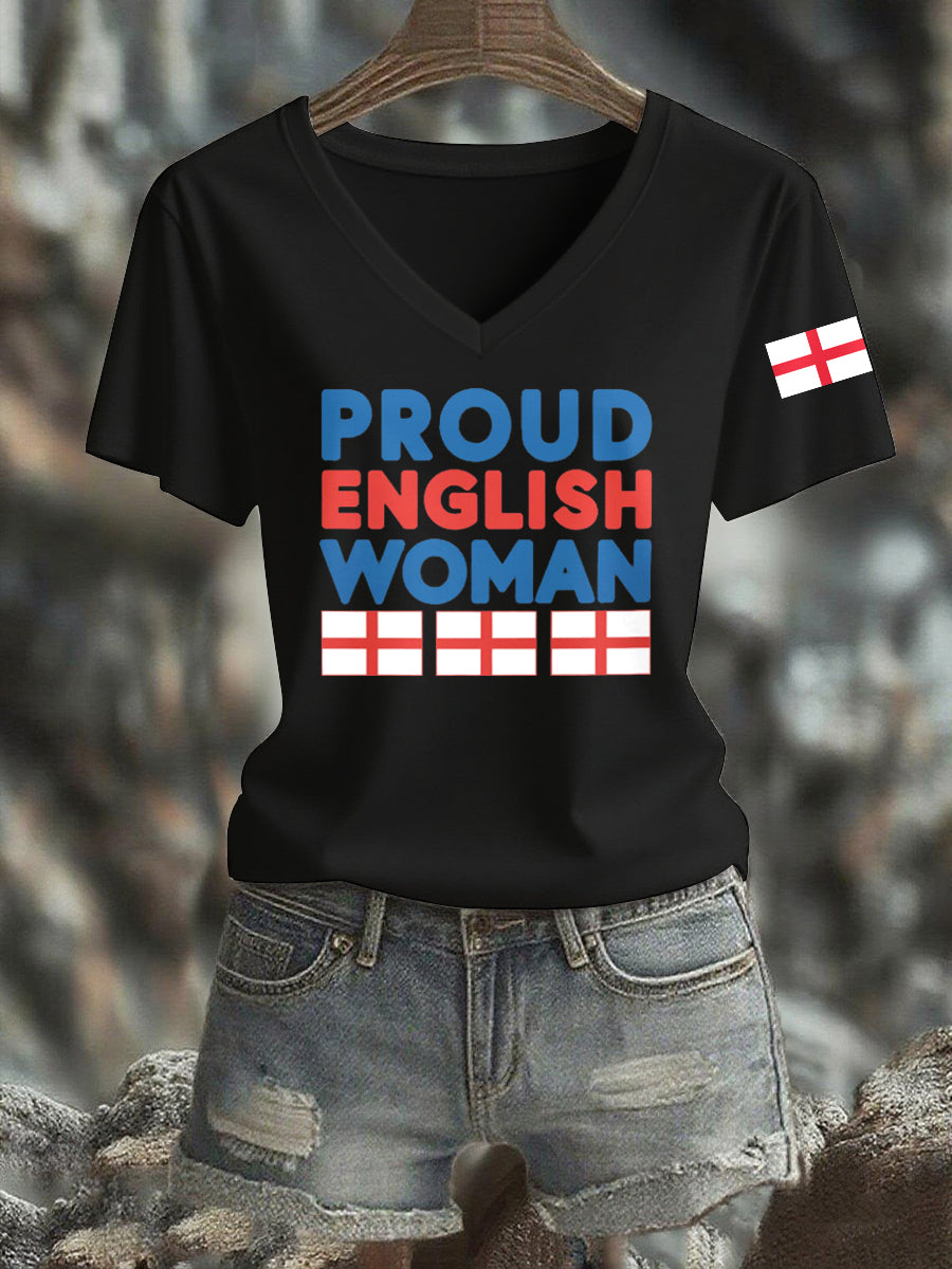 Women's English Print Short Sleeve T-Shirt
