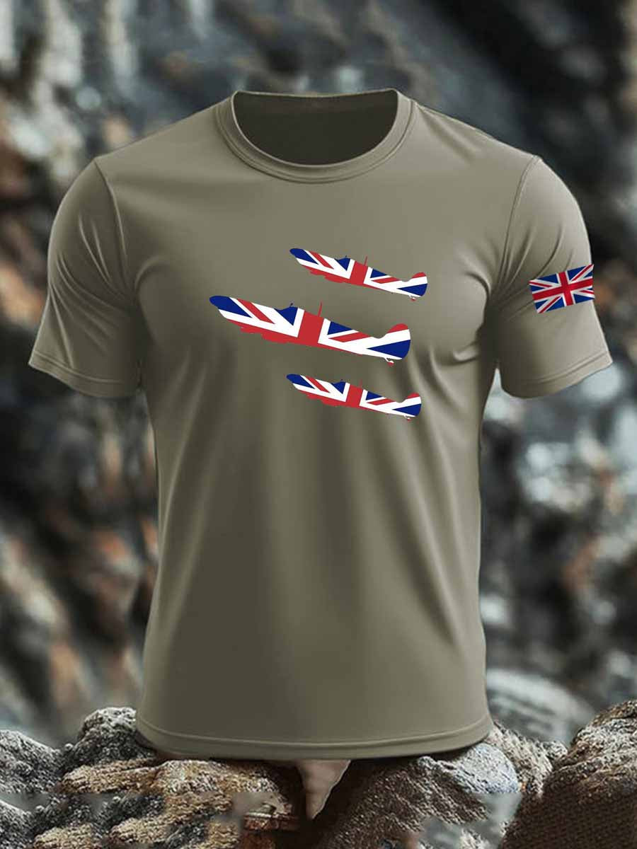 Men's British imitation cotton short-sleeved T-shirt