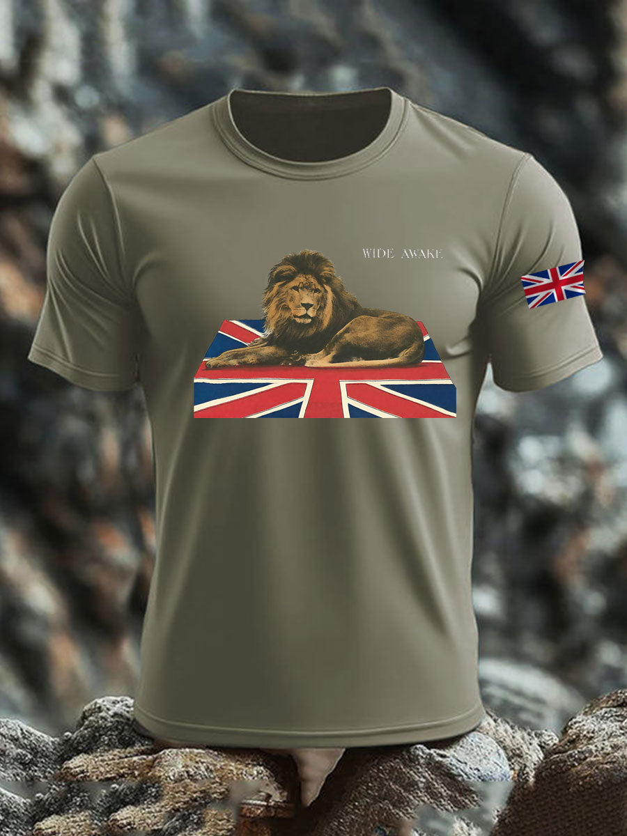 Men's British mitation cotton short-sleeved T-shirt