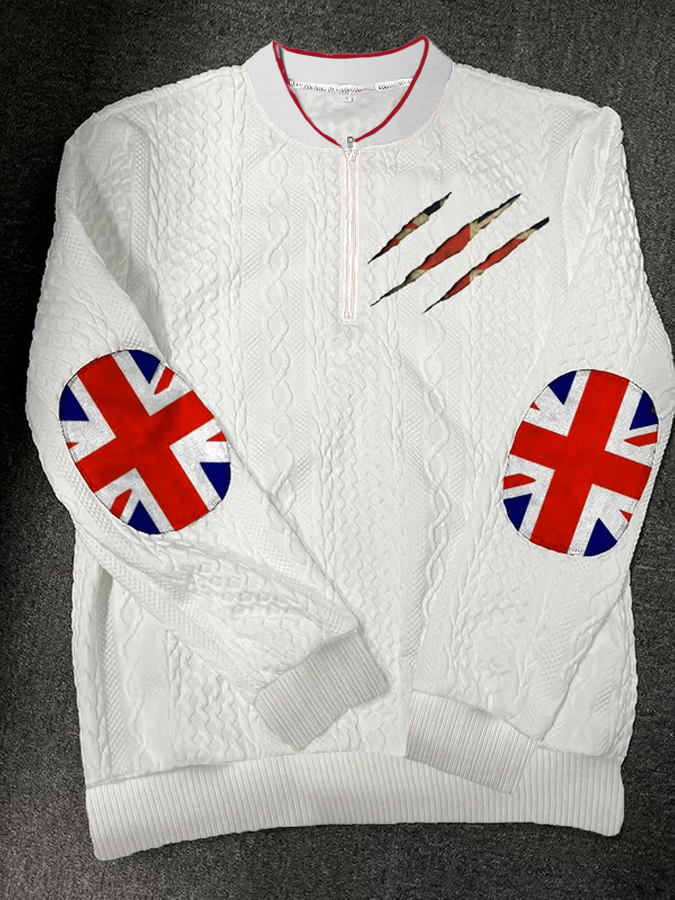 Men's UK Flag Printed Casual Tops