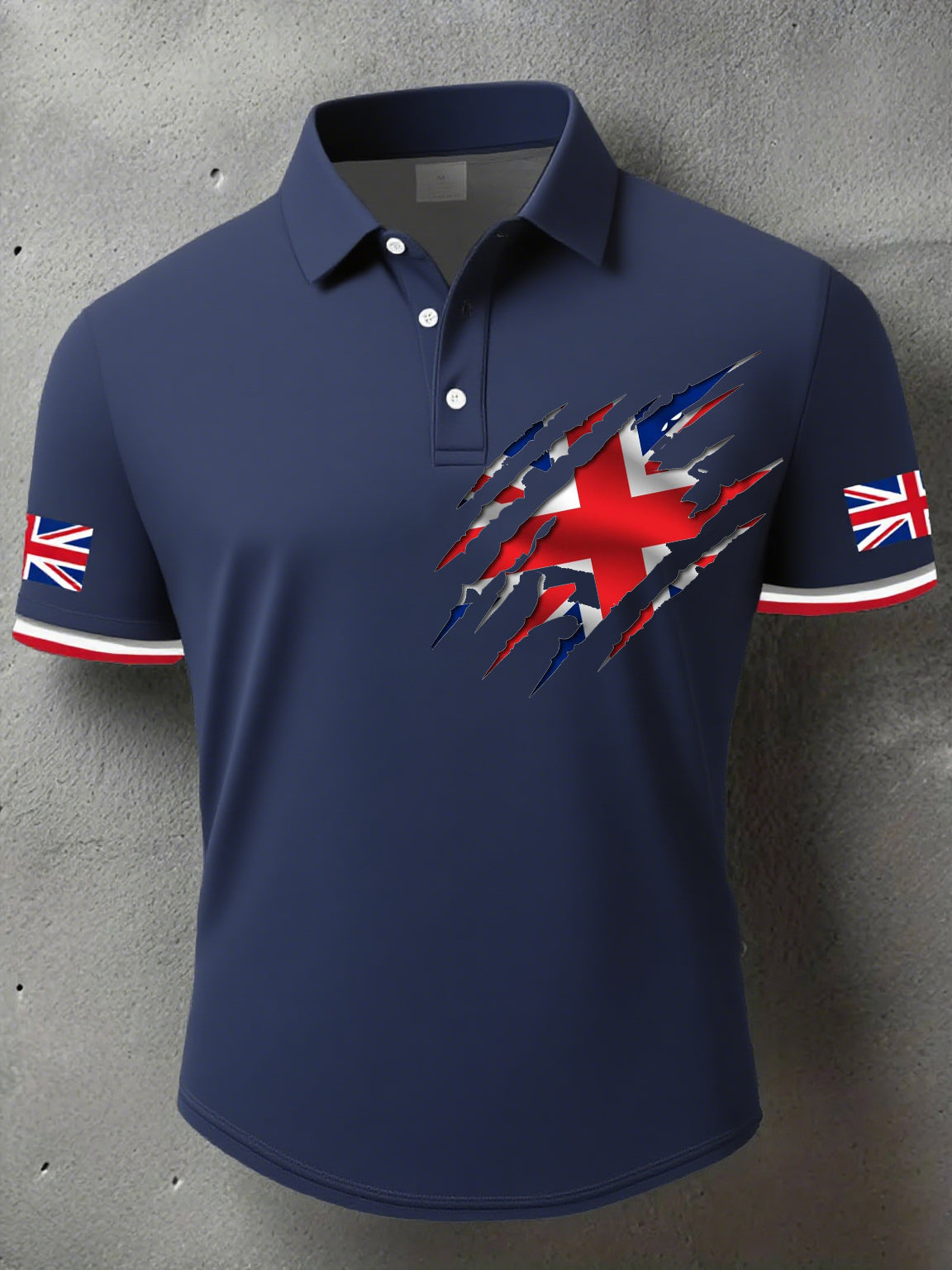 Men's UK Flag Art Printed Casual Tops