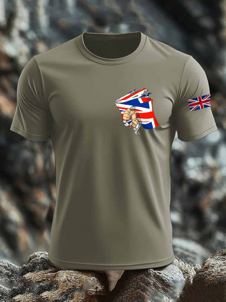 Men's British imitation cotton short-sleeved T-shirt