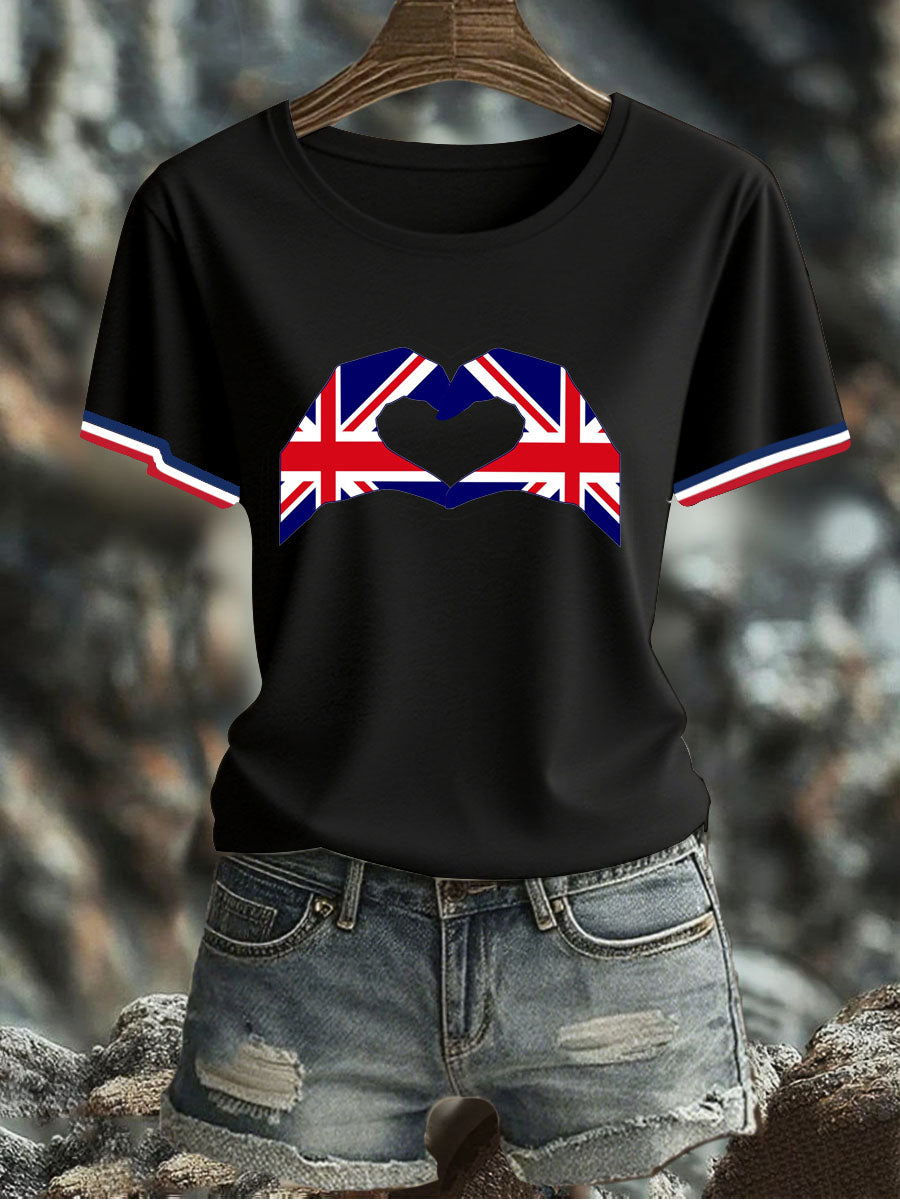 Women's UK Flag Printed T-shirt