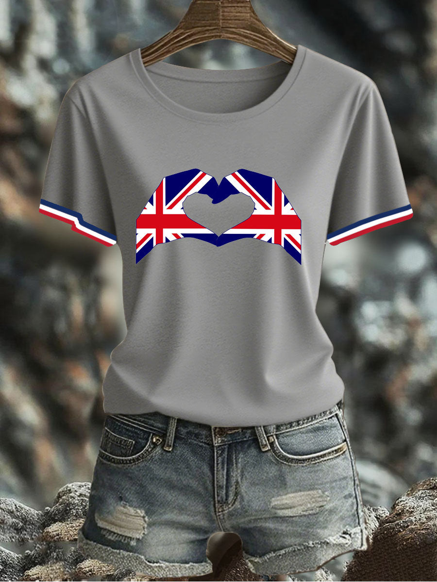 Women's UK Flag Printed T-shirt
