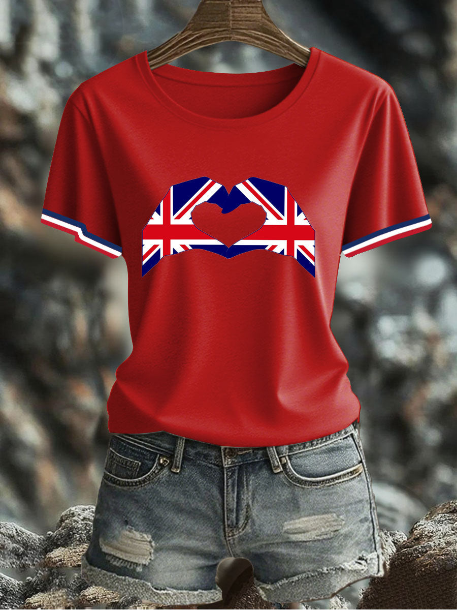 Women's UK Flag Printed T-shirt