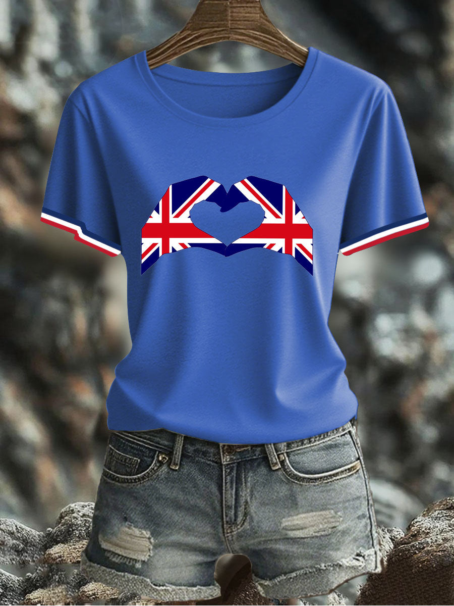 Women's UK Flag Printed T-shirt