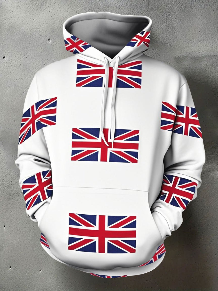 Men's UK Flag Print Casual Hoodie