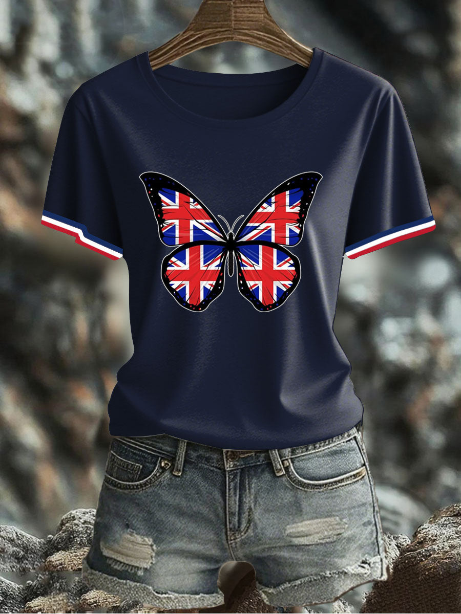 Women's UK Flag Printed T-shirt