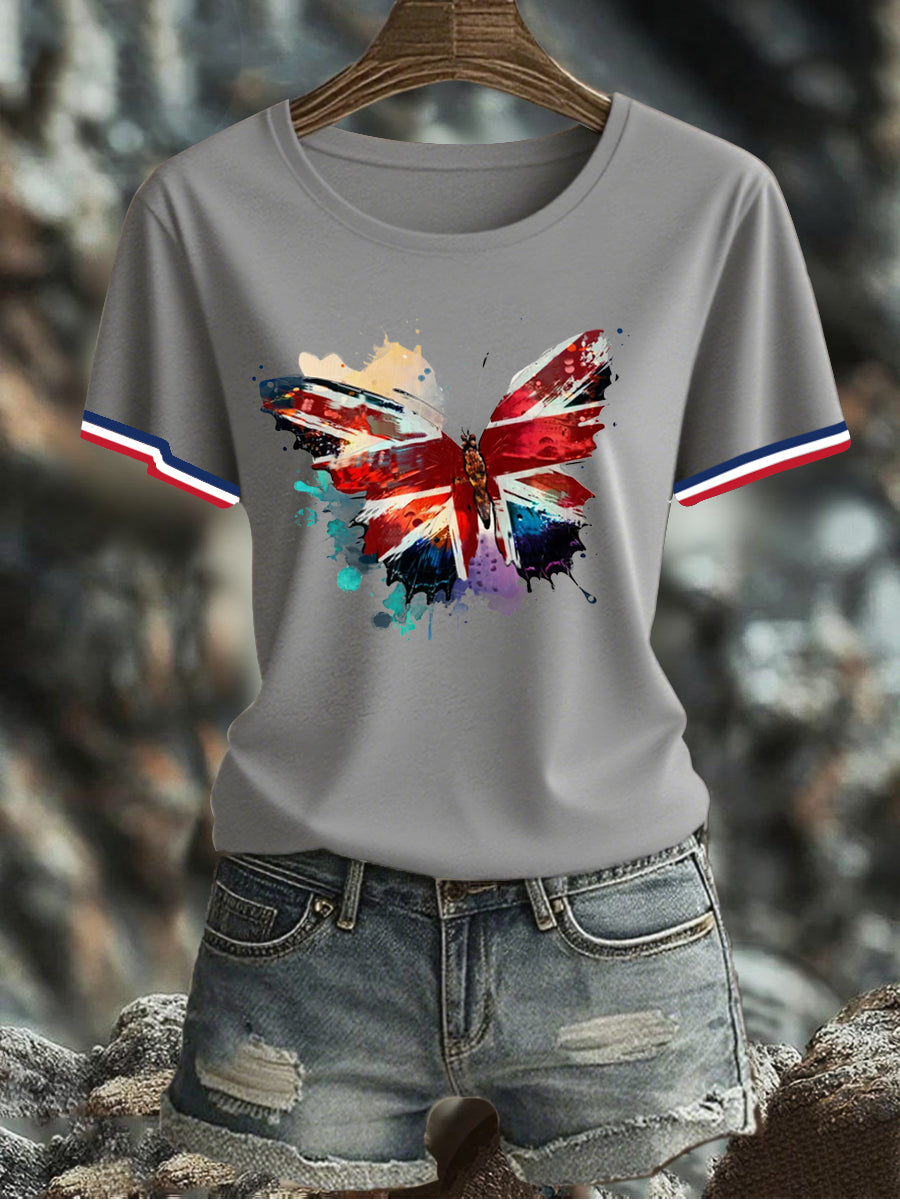 Women's UK Flag Printed T-shirt