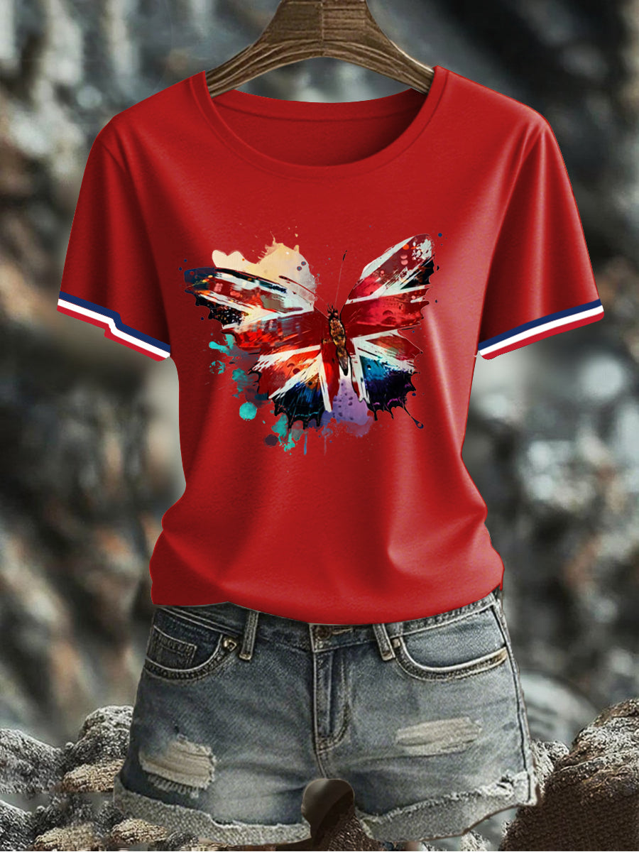 Women's UK Flag Printed T-shirt