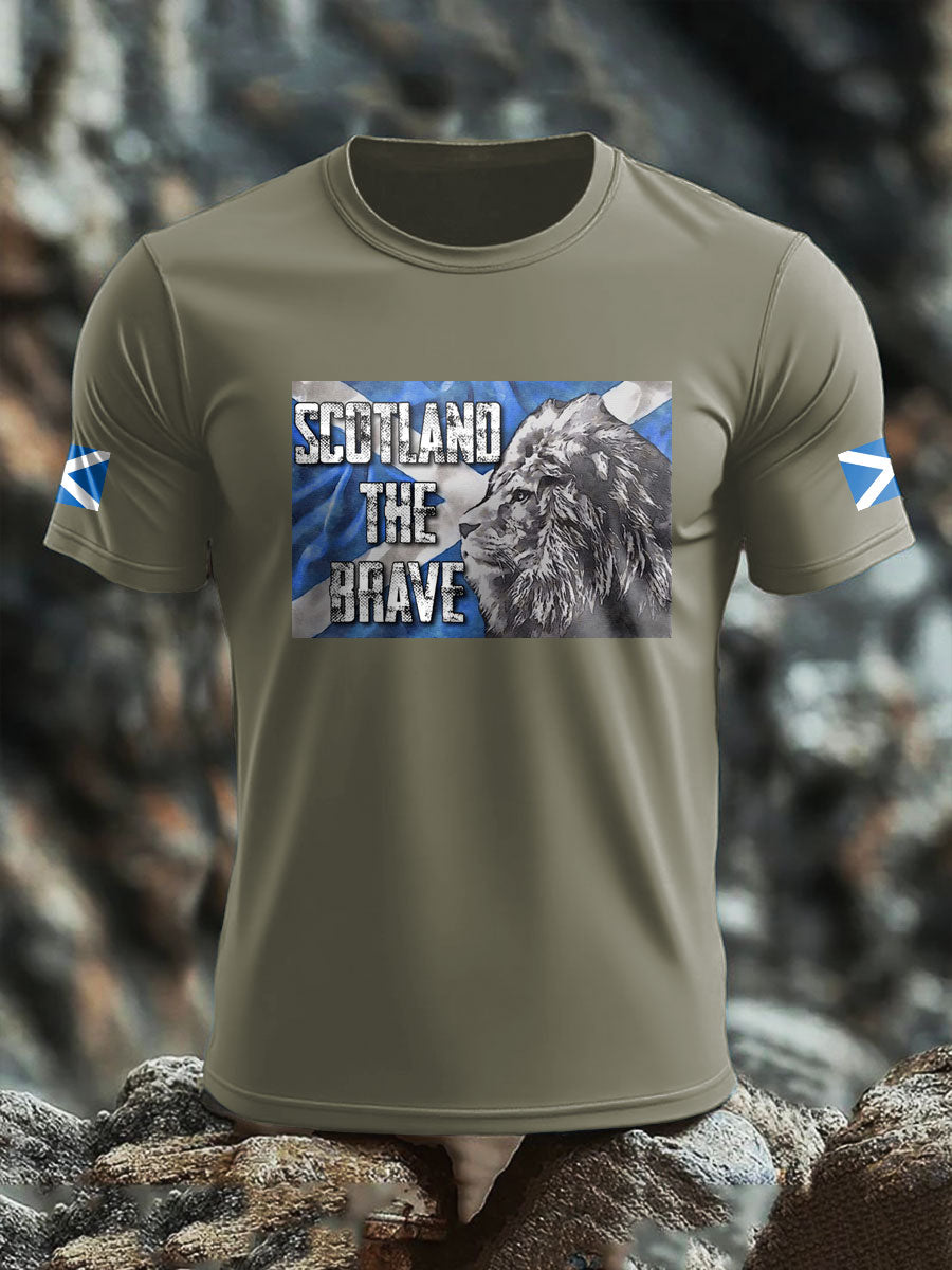 Men's Scotland Flag Proud The Brave Printed T-shirt