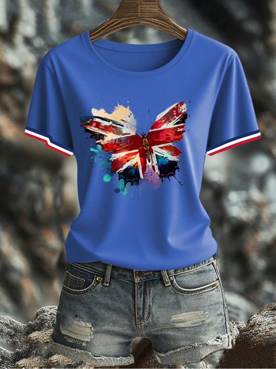 Women's UK Flag Printed T-shirt