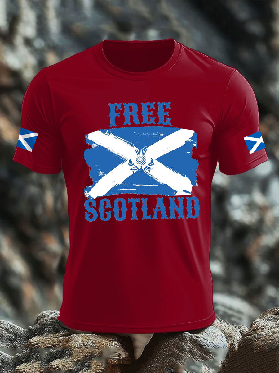 Men's Scotland United Kingdom imitation cotton short-sleeved T-shirt