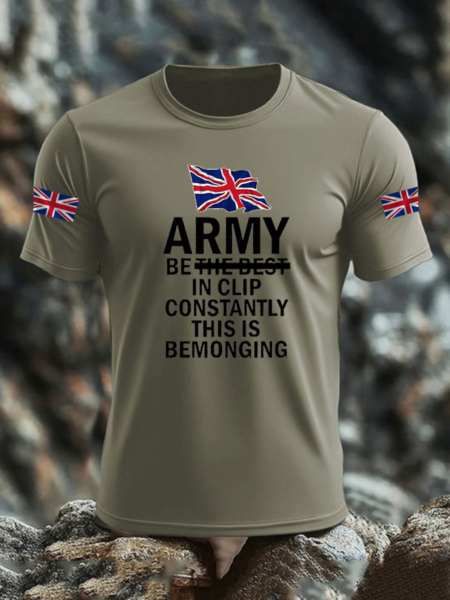 Men's British Veteran imitation cotton short-sleeved T-shirt