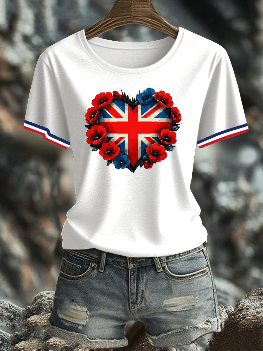 Women's UK Flag Printed T-shirt