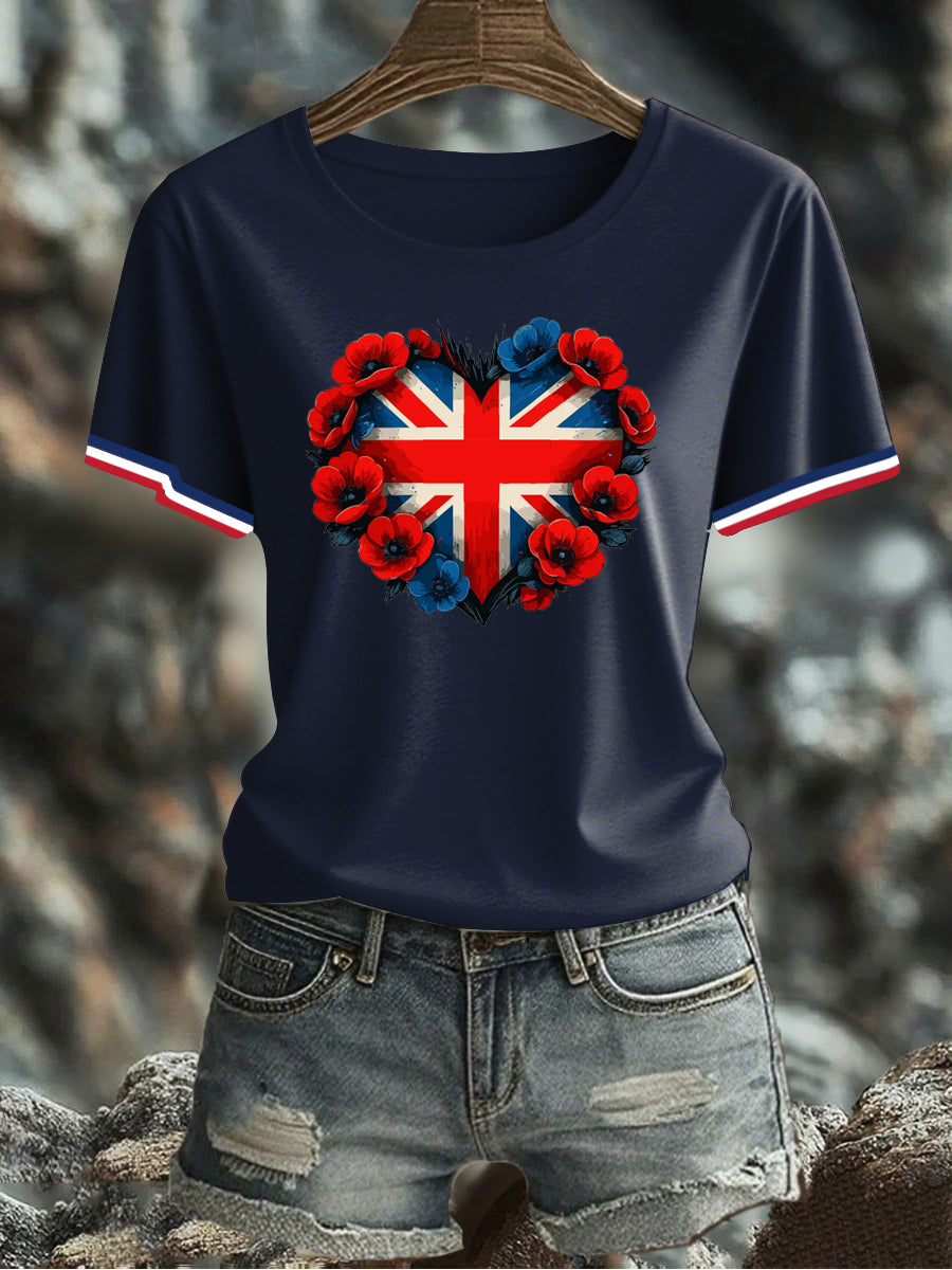 Women's UK Flag Printed T-shirt