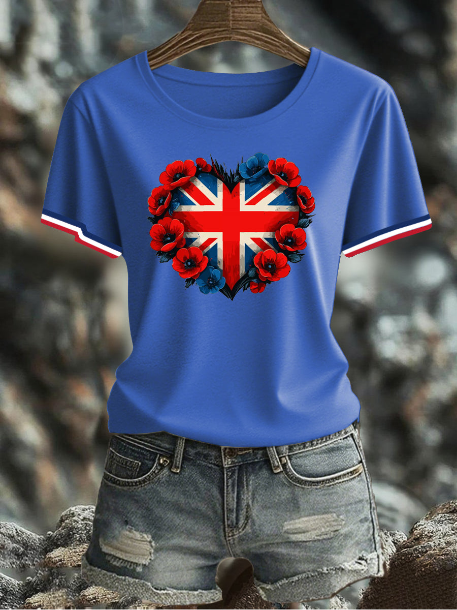 Women's UK Flag Printed T-shirt