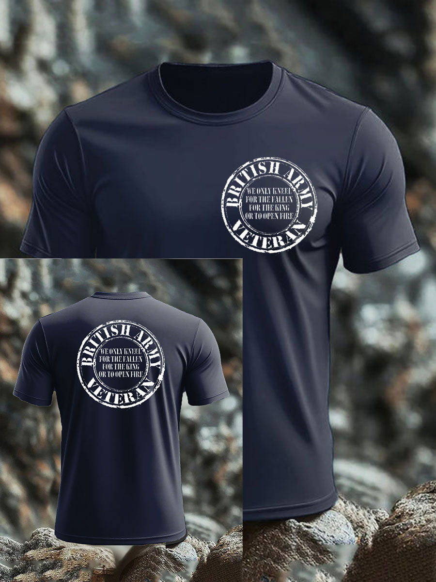 Men's British Veteran imitation cotton short-sleeved T-shirt