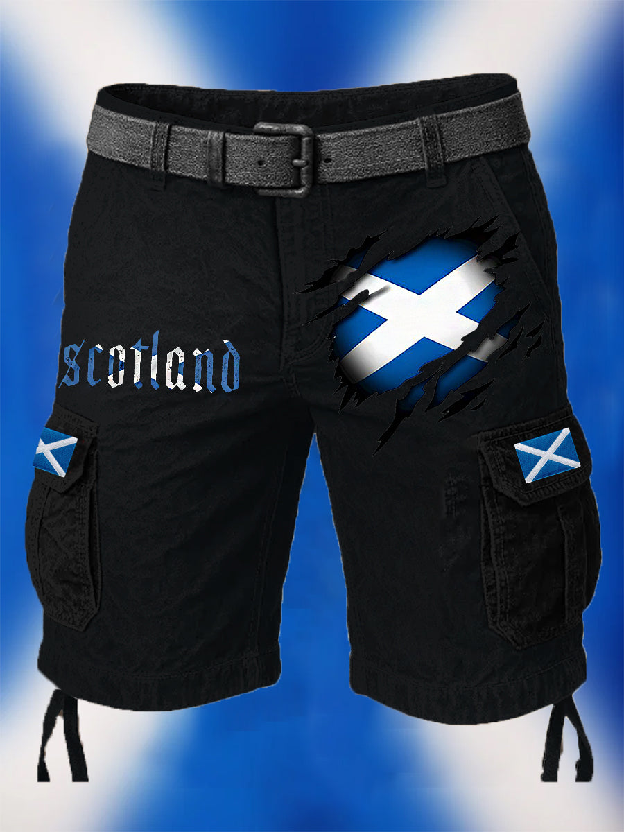 Men's Scotland Flag Proud The Brave Printed Casual Shorts