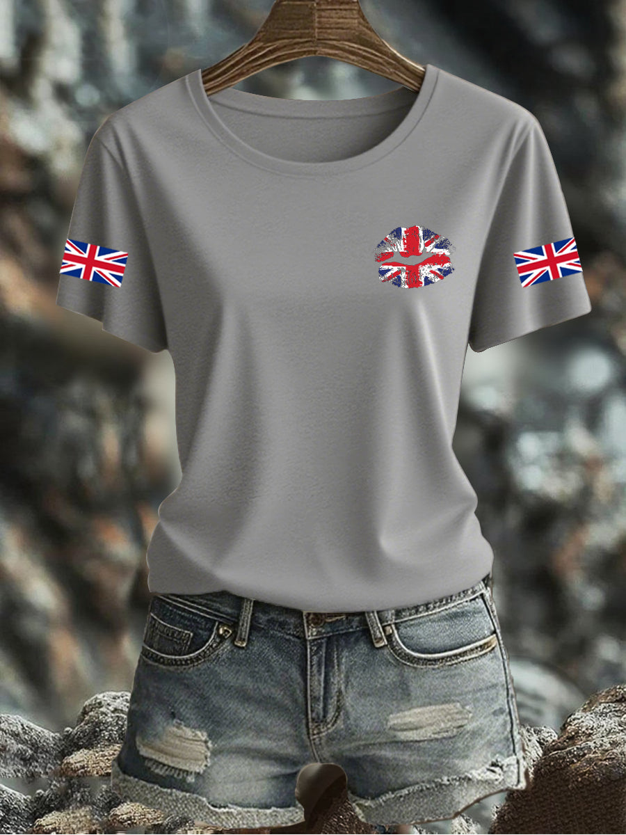 Women's UK Flag Printed T-shirt