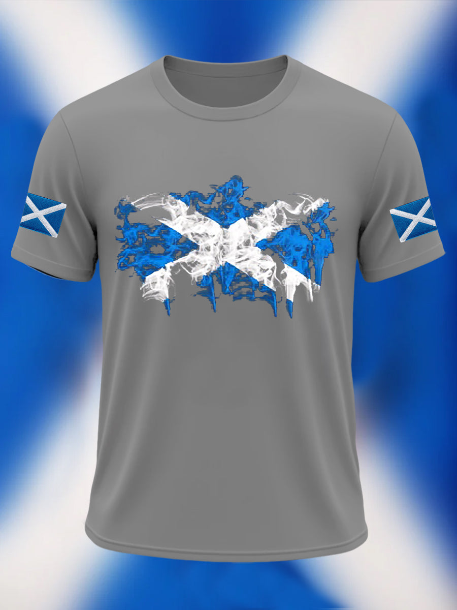 Men's Scotland Flag Proud The Brave Printed Casual Short Sleeve T-shirt