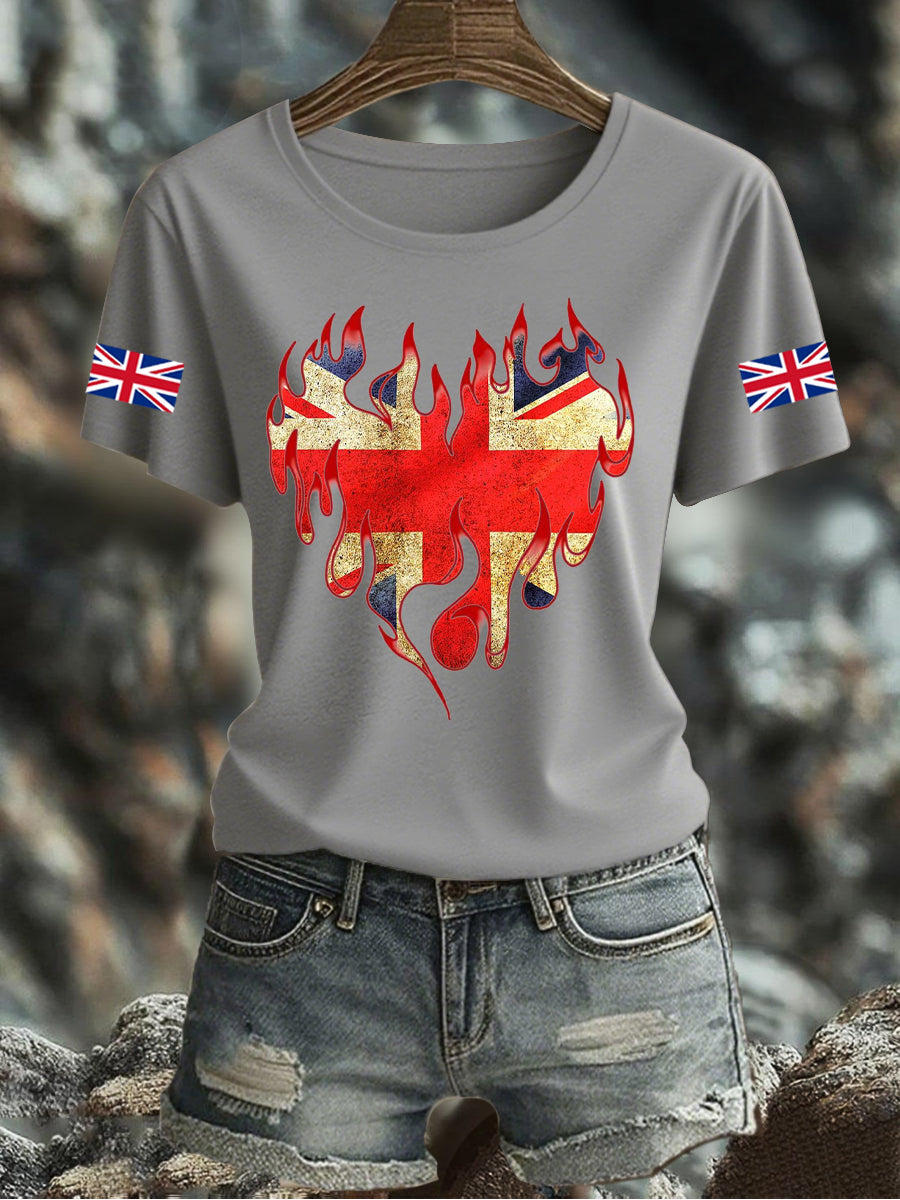 Women's UK Flag Printed T-shirt