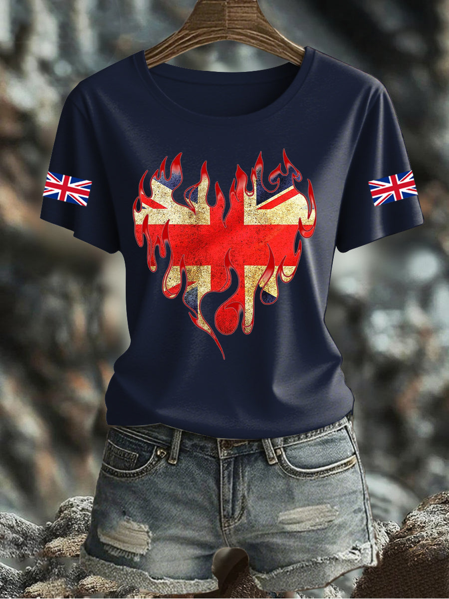 Women's UK Flag Printed T-shirt