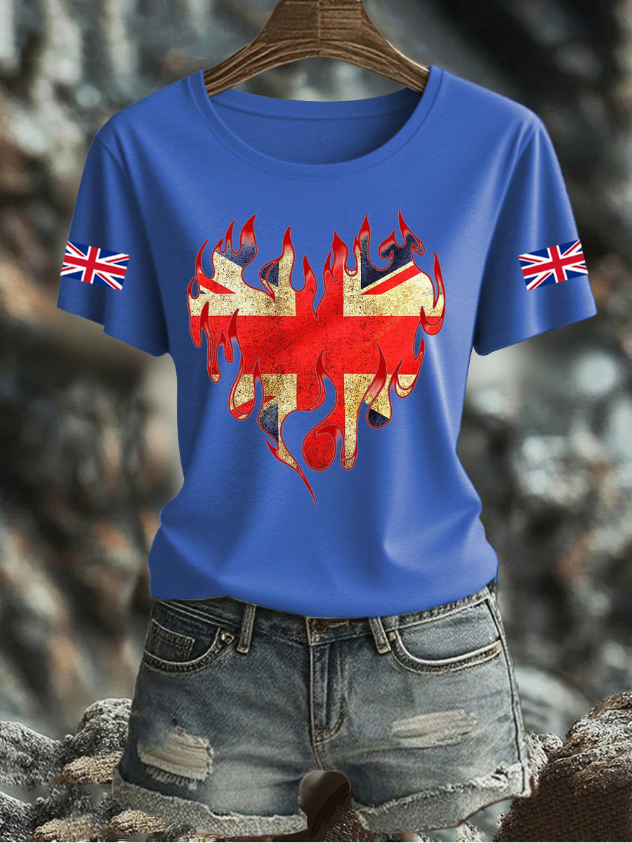 Women's UK Flag Printed T-shirt