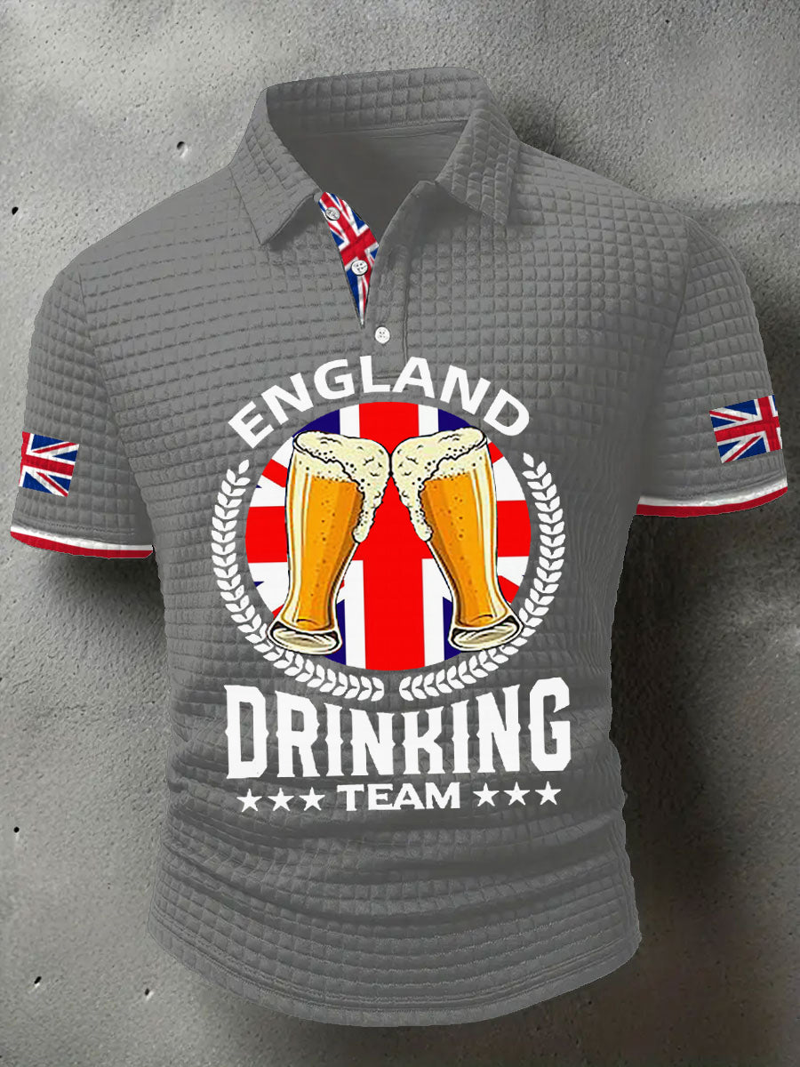 Men's England Drinking Team Printed Casual Tops
