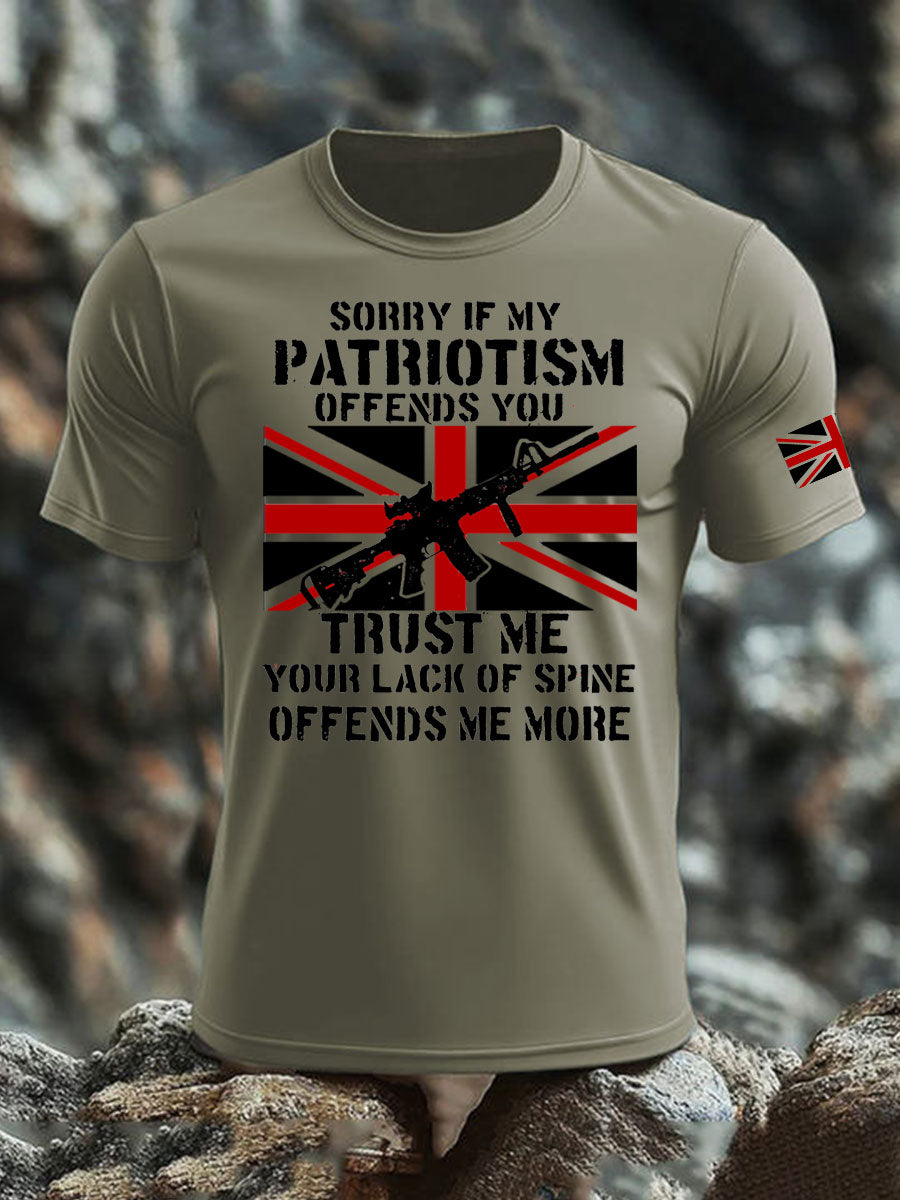 Men's British Veteran imitation cotton short-sleeved T-shirt