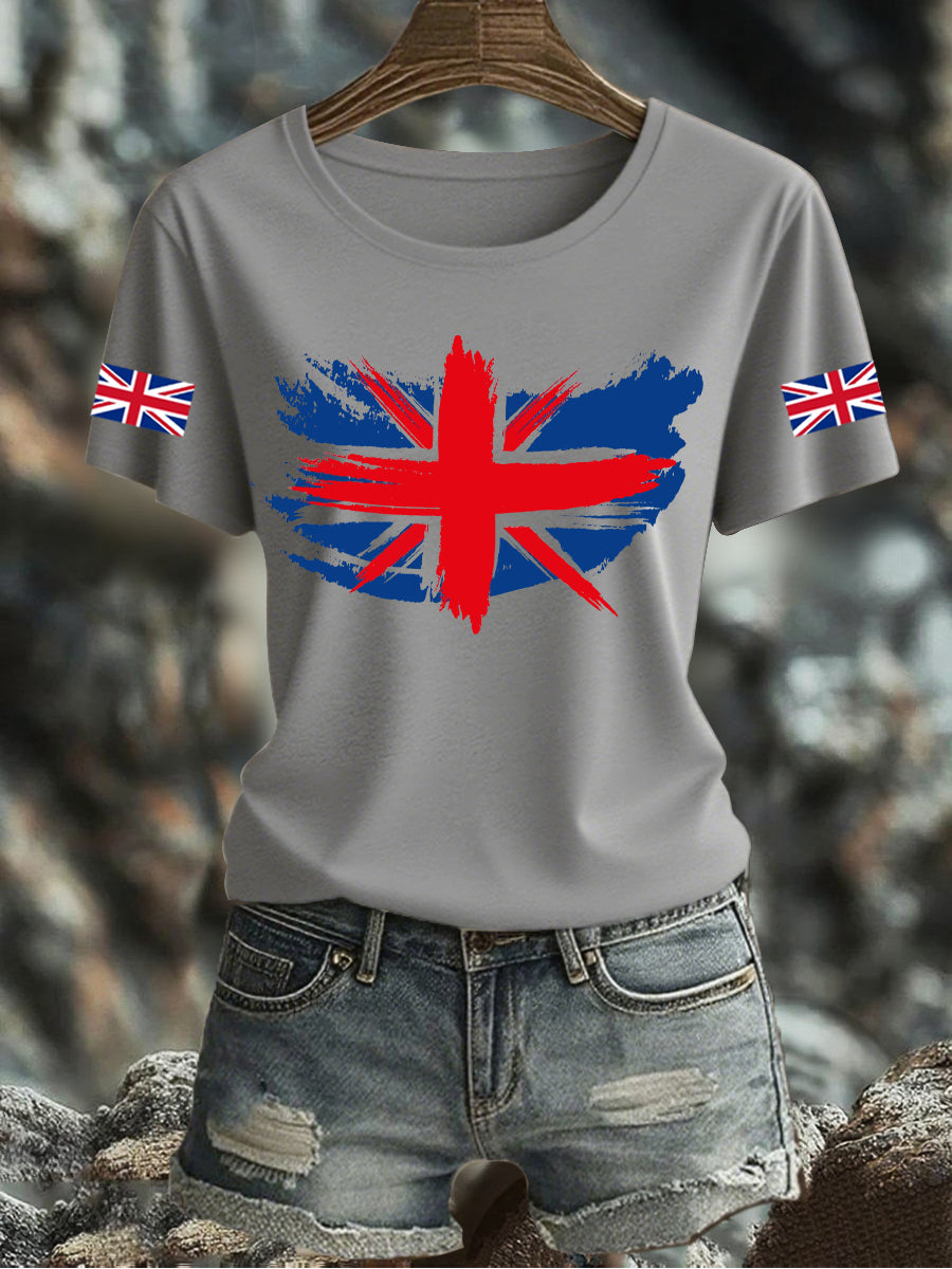Women's UK Flag Printed T-shirt
