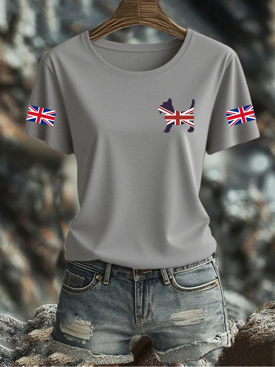 Women's UK Flag Printed T-shirt