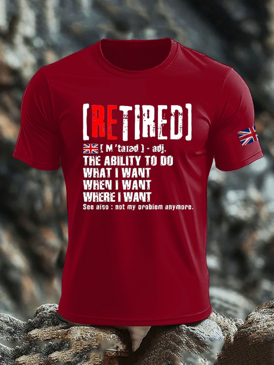 Men's British Veteran imitation cotton short-sleeved T-shirt