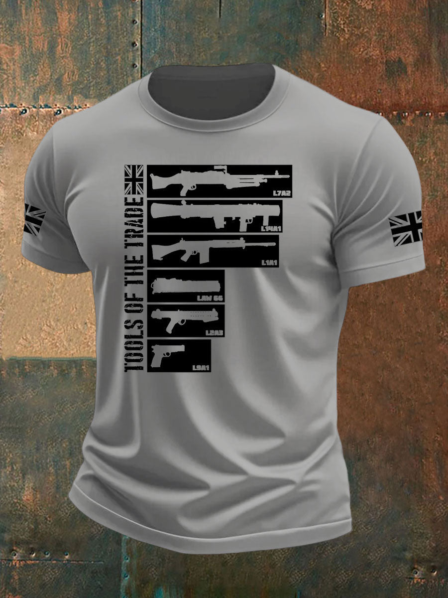 Men's British Veteran imitation cotton short-sleeved T-shirt
