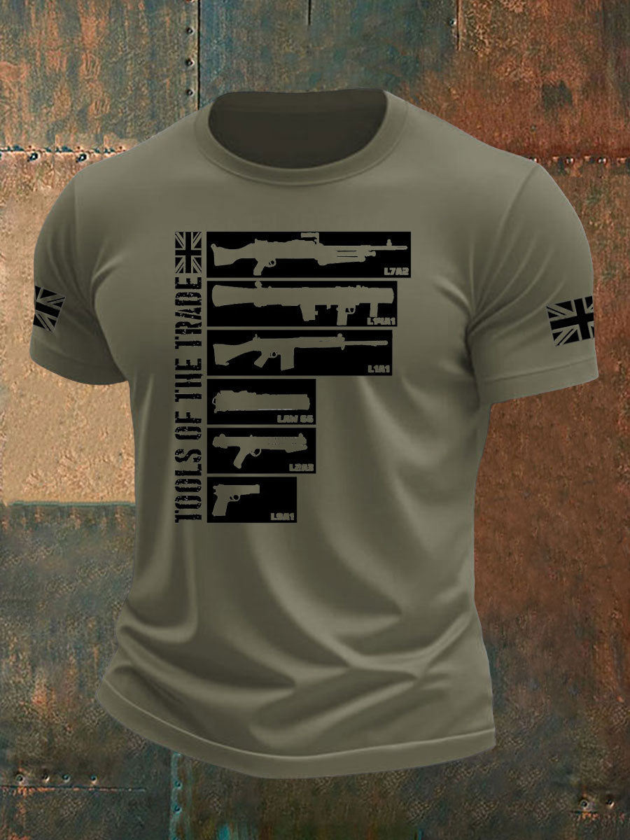 Men's British Veteran imitation cotton short-sleeved T-shirt