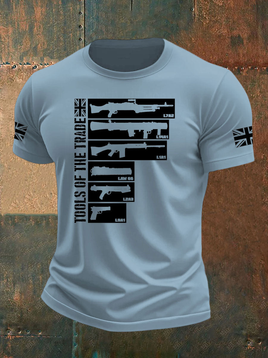 Men's British Veteran imitation cotton short-sleeved T-shirt
